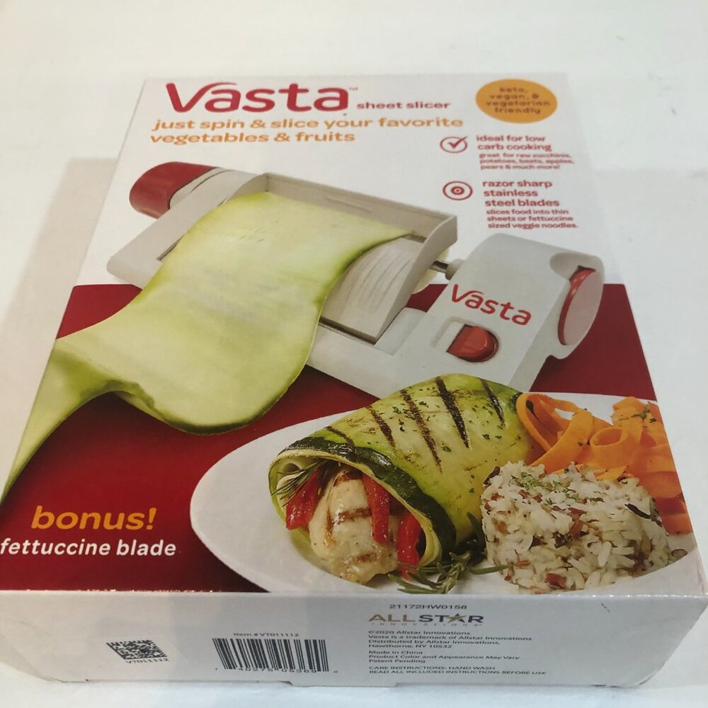 VASTA Vegatable & Fruit Sheet Slicer KETO VEGAN VEGETARIAN Spin and Slice